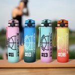 Personalized Tennis Badminton Ball 32 oz Motivational Sport Water Bottle with Time Marker and Name Birthday Gift for Sports Enthusiasts