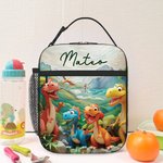 Spersonalizowana torba na lunch z imieniem Dinozaur Truck Fantasy Unicorn Przenośny piknik Powrót do szkoły Prezent dla chłopców Dziewczyny