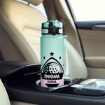 Personalized Basketball Football Sports 32 oz Motivational Sport Water Bottle with Time Marker and Name Game Day Birthday Gift for Ball Sports Lover