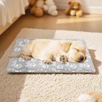 Tapis Rafraîchissant Personnalisé avec Motif Empreinte de Patte et Nom Cadeau Anniversaire Estival pour Propriétaires ou Amoureux des Animaux