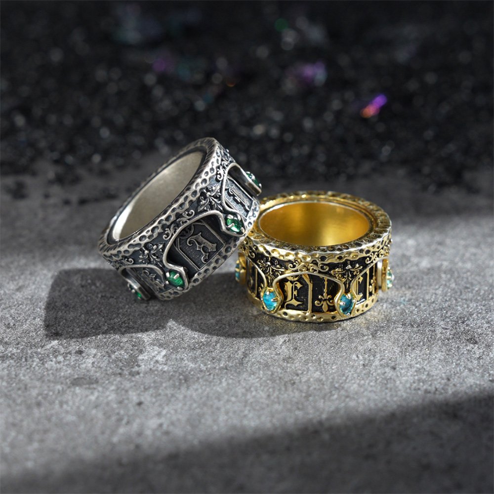 Personalized Sterling Silver Gothic Cathedral Vintage Marquise Birthstone Spinning Ring with Name Dainty Jewelry Anniversary Birthday Gift for Men 3