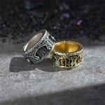 Personalized Sterling Silver Gothic Cathedral Vintage Marquise Birthstone Spinning Ring with Name Dainty Jewelry Anniversary Birthday Gift for Men