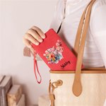 Personalisierte Geldbörse aus PU-Leder im Schmetterlings- und Geburtsblumen-Design mit Namen und Kartenfächern Geburtstag Jahrestag Geschenk für Damen