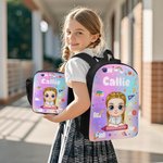 Gepersonaliseerde Multicolor Rainbow Boek Cartoon Karakter Rugzak Lunch Tas Pencil Case Set met Naam Terug naar School Verjaardagscadeau voor Jongens Meisjes