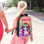 Personalised Cartoon Dinosaur Fantasy Unicorn Backpack Lunch Bag Pencil Case Set with Name Back to School Birthday Gift for Boys Girls