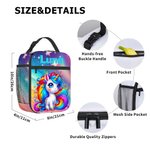 Spersonalizowana torba na lunch z imieniem Dinozaur Truck Fantasy Unicorn Przenośny piknik Powrót do szkoły Prezent dla chłopców Dziewczyny