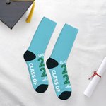 Personalized Class of 2026 Soft Multicolor Crew Socks with Year and Name Celebration Graduation Gift for Graduates Classmates