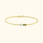 Personligt 1-6 Baguette Födelsestenar Dainty Armband Födelsedag Mors dag Present för kvinnor