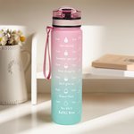 Personalized Basketball Football Sports 32 oz Motivational Sport Water Bottle with Time Marker and Name Game Day Birthday Gift for Ball Sports Lover