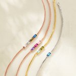 Personligt 1-6 Baguette Födelsestenar Dainty Armband Födelsedag Mors dag Present för kvinnor
