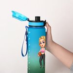 Personalisierte Gradient Cartoon Basketball Volleyball Fußball Mädchen 32 oz Leakproof Motivationswasserflasche mit Name Maker Geschenk für Gym Sportliebhaber