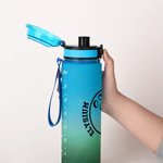 Personalized Tennis Badminton Ball 32 oz Motivational Sport Water Bottle with Time Marker and Name Birthday Gift for Sports Enthusiasts