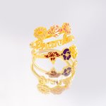 Personalizado 1-6 Flores de Colores de Nacimiento Anillo Ajustable con Nombre Dainty Jewelry Birthday Anniversary Gift for Mom Grandma