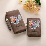 Personalisierte Geldbörse aus PU-Leder im Schmetterlings- und Geburtsblumen-Design mit Namen und Kartenfächern Geburtstag Jahrestag Geschenk für Damen