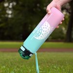 Personalized Tennis Badminton Ball 32 oz Motivational Sport Water Bottle with Time Marker and Name Birthday Gift for Sports Enthusiasts