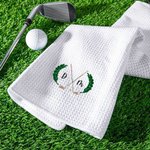 Personalized Embroidered Golf Club Golf Tee Absorbent Sport Towel with Name and Hanging Clip Game Day Birthday Gift for Golf Lover