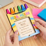 Personalized Crayon Rainbow Text and Grade Wood Sticky Note Holder with Sticky Notes Back to School Appreciation Gift for Teachers