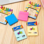 Personalized Crayon Rainbow Text and Grade Wood Sticky Note Holder with Sticky Notes Back to School Appreciation Gift for Teachers