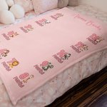 Personalized Cute Animal Monthly Milestone Blanket with Name Photo Prop Birthday Baby Shower Gift for Newborns