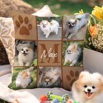 Personalisierter Mehrfarbiger Kissenbezug mit Pfotenabdruck Haustierfotos Namen Initiale Haus Deko Geburtstagsgeschenk für Tierliebhaber Besitzer