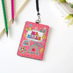 Gepersonaliseerde schattige boog potlood PU lederen ID Badge houder met tekst en sleutelkoord terug naar school Waardering Teacher's Day Gift voor leerkracht