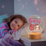 Spersonalizowany balon w chmurce Happy Birthday Kreskówka Dziecko Akrylowa lampka nocna LED z drewnianą podstawą i imieniem Dekoracja domu Prezent urodzinowy dla chłopców Dziewczynki
