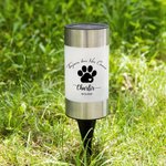 Lumière de Jardin Solaire Étanche Personnalisée avec Nom Texte et Année Motif Empreinte de Patte de Chien Chat Cadeau Souvenir pour Animal Disparu