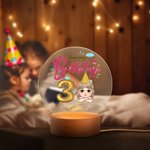 Spersonalizowany balon w chmurce Happy Birthday Kreskówka Dziecko Akrylowa lampka nocna LED z drewnianą podstawą i imieniem Dekoracja domu Prezent urodzinowy dla chłopców Dziewczynki