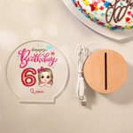 Spersonalizowany balon w chmurce Happy Birthday Kreskówka Dziecko Akrylowa lampka nocna LED z drewnianą podstawą i imieniem Dekoracja domu Prezent urodzinowy dla chłopców Dziewczynki