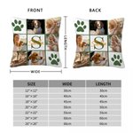 Henkilökohtainen monivärinen Paw Print Pet Valokuvat pehmeä heittää tyynyn kansi nimi ja Initial Home Decor syntymäpäivälahja lemmikkieläinten ystäville omistajille