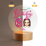 Spersonalizowany balon w chmurce Happy Birthday Kreskówka Dziecko Akrylowa lampka nocna LED z drewnianą podstawą i imieniem Dekoracja domu Prezent urodzinowy dla chłopców Dziewczynki