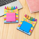 Personalized Crayon Rainbow Text and Grade Wood Sticky Note Holder with Sticky Notes Back to School Appreciation Gift for Teachers