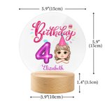 Spersonalizowany balon w chmurce Happy Birthday Kreskówka Dziecko Akrylowa lampka nocna LED z drewnianą podstawą i imieniem Dekoracja domu Prezent urodzinowy dla chłopców Dziewczynki