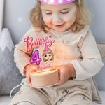 Spersonalizowany balon w chmurce Happy Birthday Kreskówka Dziecko Akrylowa lampka nocna LED z drewnianą podstawą i imieniem Dekoracja domu Prezent urodzinowy dla chłopców Dziewczynki
