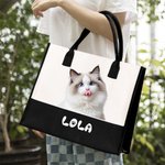 Bolsa de lona personalizada con 1 a 3 fotos de mascotas y nombres accesorios gran capacidad regalo de cumpleaños para amantes de mascotas