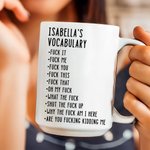 Personlig, morsomt vokabulardesign keramisk kaffekrus med navn Daglig bruk Bursdagsgave til kollega og venn