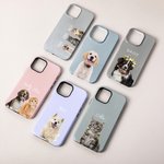 Personlig akvarell 1-3 kjæledyrfoto TPU-telefonveske for iPhone Samsung med navn flerfarget tilgjengelig bursdagsgave til hunde- og katteelskere