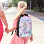 Mochila personalizada de sirena de dibujos animados Luch Bolsa Estuche con nombre Regalo de cumpleaños de vuelta al cole para niñas