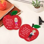 Personalisierte Cartoon Lehrer Apfel hölzerne Ornament mit Jahr und Name Teachers 'Day Anerkennung Geschenk für Lehrer