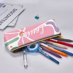Trousse à Crayons Personnalisée avec Nom Style Floral Danois Fournitures de Bureau Cadeau Rentrée Scolaire pour Enfant Étudiant