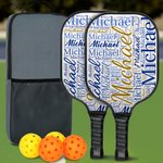 Gepersonaliseerd Multicolor Woordwolk Pickleball Peddel met Naam Verjaardag Verjaardag Competitie Dag Cadeau voor Sport Fan Pickleball Speler Liefhebber