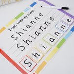 Personalised Rainbow Handwriting Write Name Tracing Board Laminated Starter Pack Home Learning Teaching Tool Gift for Boys Girls