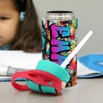 Personalised Graffiti Name 12 oz Insulated Water Bottle with Straw and Handle Birthday Back to School Gift for Kids Teenagers Students