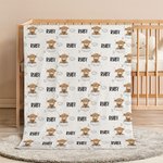 Personlig søt sky Moon Highland Cow Baby Swaddle Knotted Hat Set Teppe med navn Kommer hjem antrekk Bursdag Baby Shower Gave til nyfødte