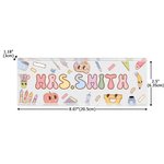 Personalised Cute Rainbow Flower Stationery Elements Acrylic Name Sign Desk Decoration Appreciation Back to School Gift for Teacher