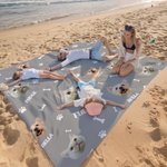 Personifierad Bones Paw Prints 1-3 Ansiktsfoton Mångsidig filt Picknickmatta med namn Strand Resa Camping Vandring Present för husdjursälskare Familj 4