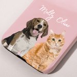 Personlig akvarell 1-3 kjæledyrfoto TPU-telefonveske for iPhone Samsung med navn flerfarget tilgjengelig bursdagsgave til hunde- og katteelskere