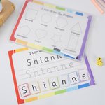 Personalised Rainbow Handwriting Write Name Tracing Board Laminated Starter Pack Home Learning Teaching Tool Gift for Boys Girls