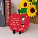 Personalisierte Cartoon Lehrer Apfel hölzerne Ornament mit Jahr und Name Teachers 'Day Anerkennung Geschenk für Lehrer