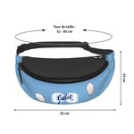 Sac Banane Multicolore Personnalisé avec Nom Numéro Balle Cassée Accessoire Quotidien Cadeau Anniversaire pour Amateur de Sport de Balle